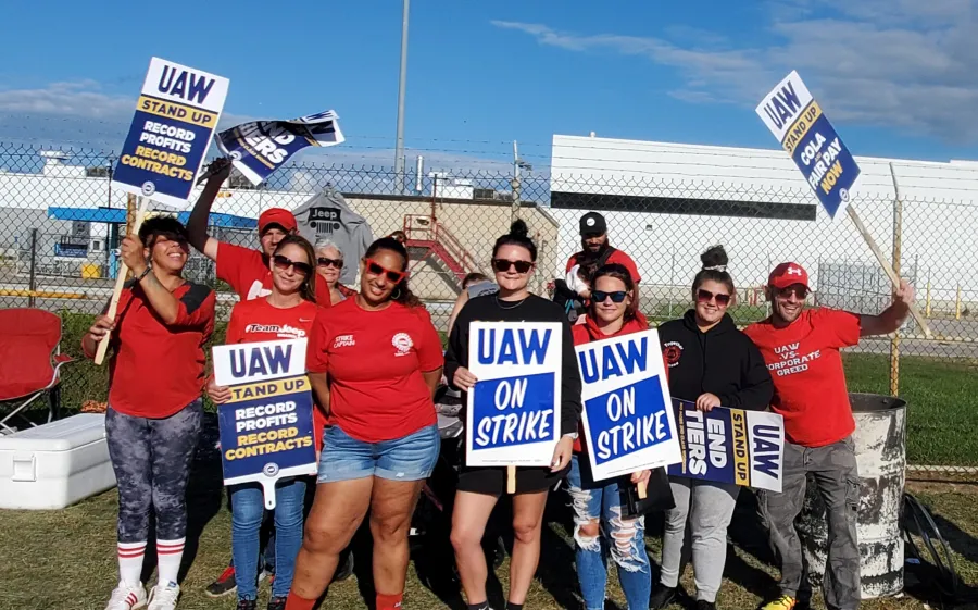 UAW Stellantis Members on Strike